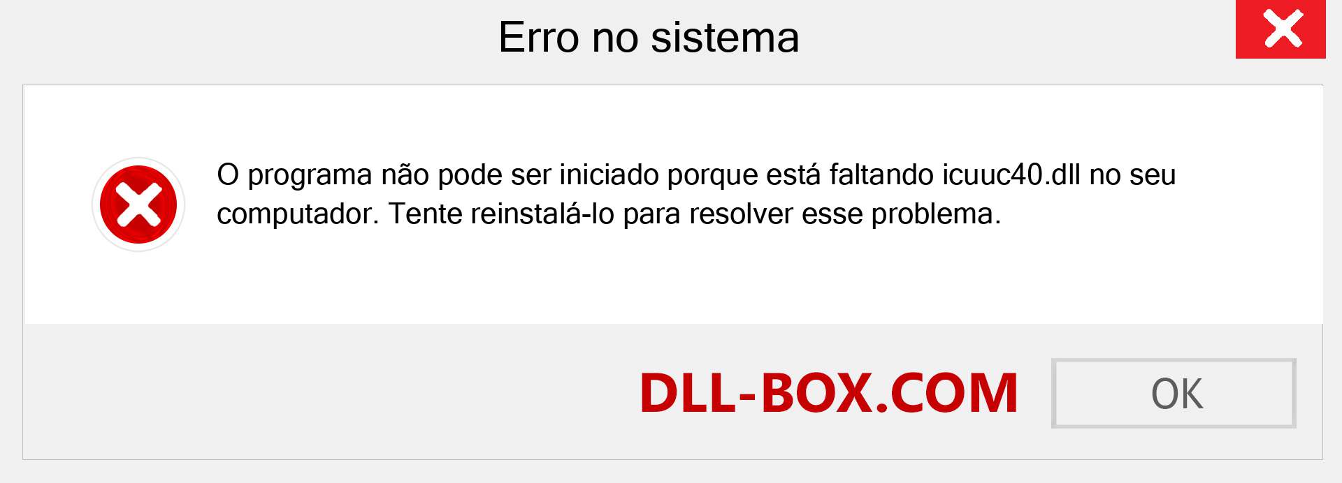 Arquivo icuuc40.dll ausente ?. Download para Windows 7, 8, 10 - Correção de erro ausente icuuc40 dll no Windows, fotos, imagens